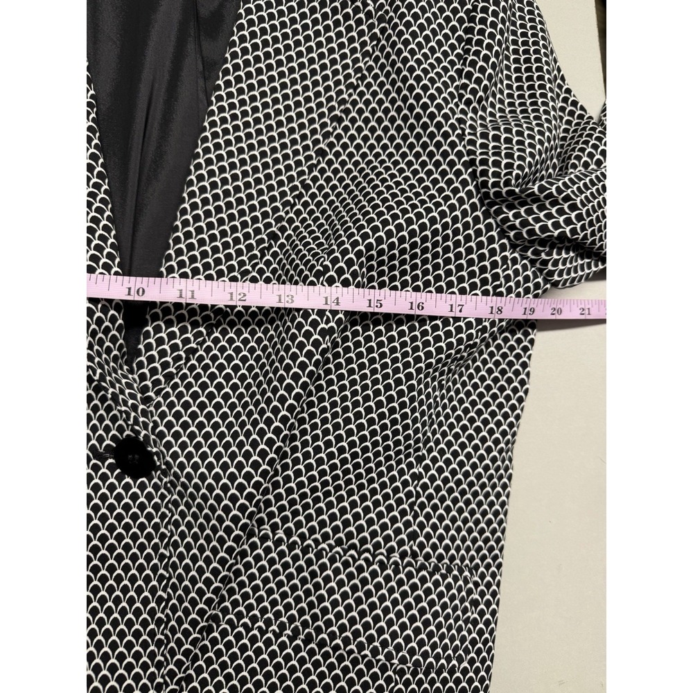 Elena Miro Black & White Geometric blazer. Single Breasted. Womens. Sz 10 - Picture 4 of 16